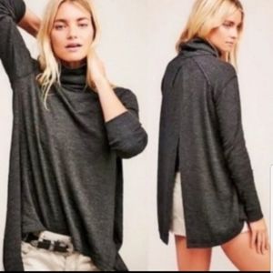 We The Free Tara Split Back Top Charcoal Large